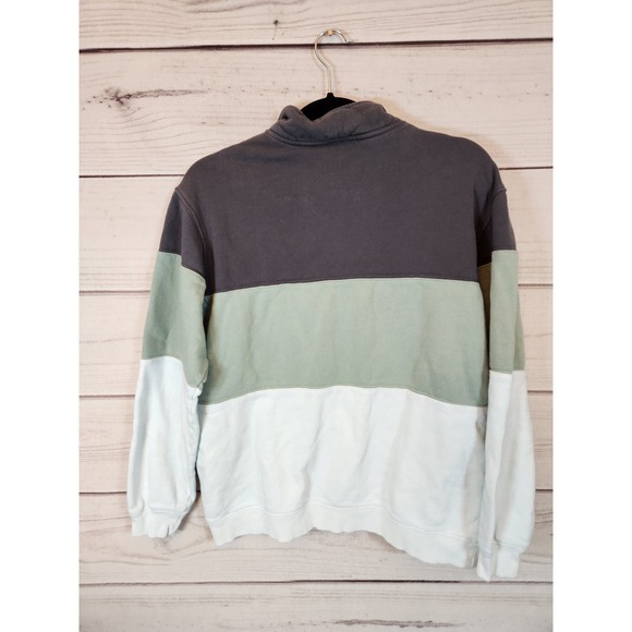 Cotton On Womens Gray Green White Colorblock Quarter-Zip Sweatshirt, Size S - Picture 2 of 7